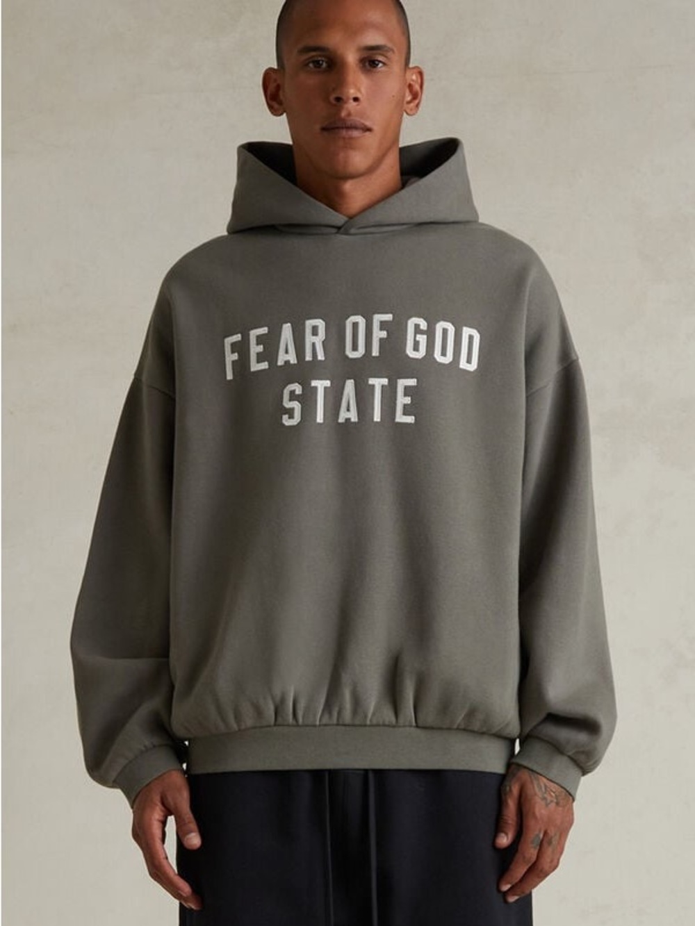 NWT Fear of God ESSENTIALS Moss '90s Fit Fleece Hoodie XS - Picture 2 of 8